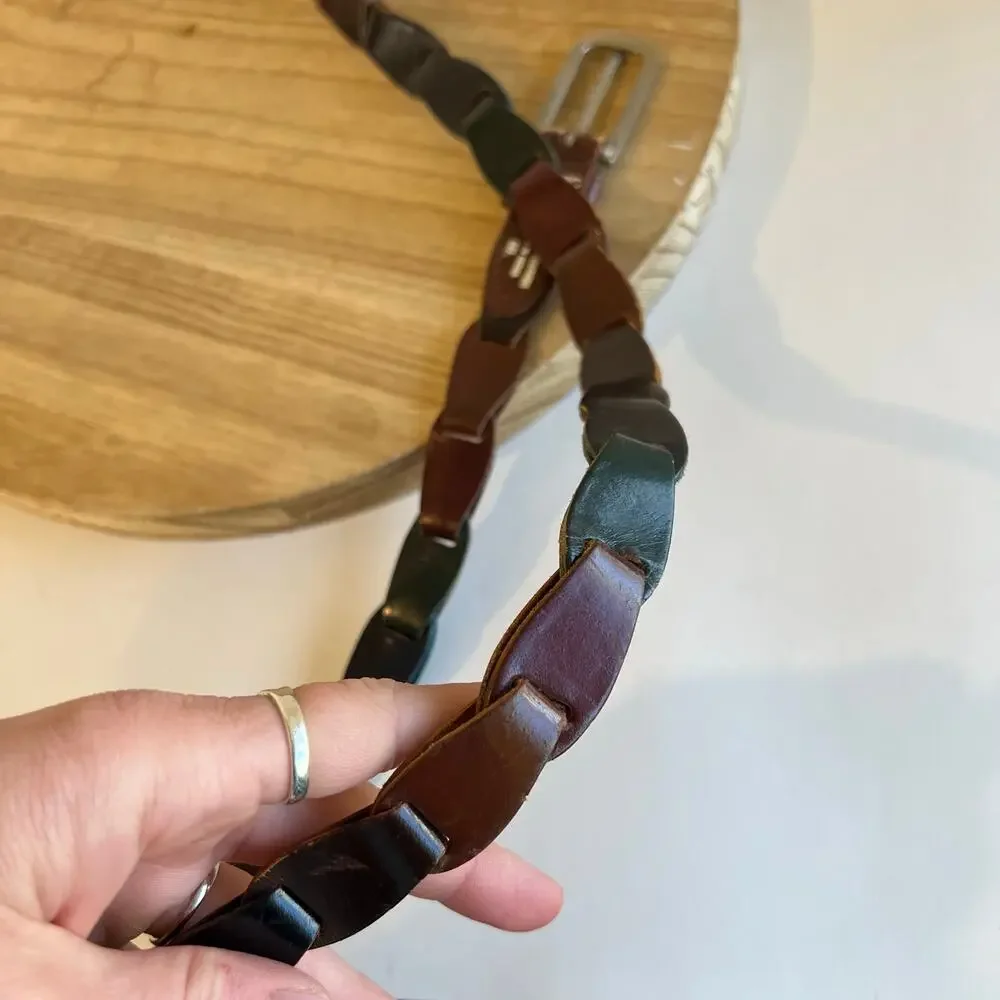Capezio Genuine Leather Colored India Made Solid Brass Buckle Belt Size M/L